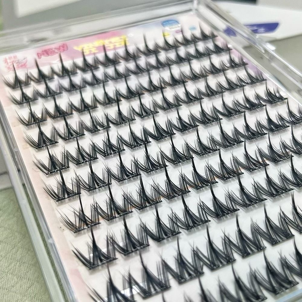 Eyelash Extension No 11 - 100/130/200 クラスターブラック自己粘着つけまつげ 11-13 ミリメートル大容量 DIY まつげエクステンション接着剤不要アイメイク