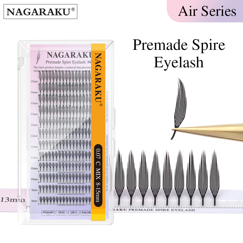 Eyelash Extension Hybrid - NAGARAKU 既成スパイアまつげ アニメ効果 ソフトプルーム ひらひらまつげエクステ コミック