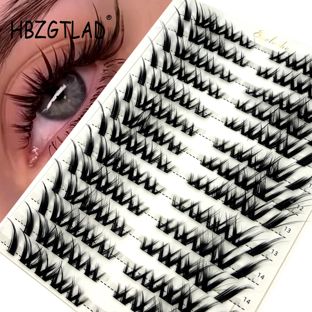 Eyelash Extension Single Lash - シングルクラスターまつげエクステンションミックス 3D ふわふわセグメント化されたナチュラルミンクキャットアイ効果メイクまつげ個別のつけまつげ