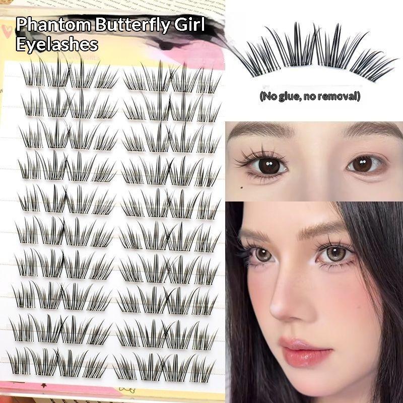 Eyelash Extension Single Lash - DIY天然フェザーカールラッシュグルーフリーセグメント式個別フォックスまつげエクステふわふわシングルクラスターつけまつげ