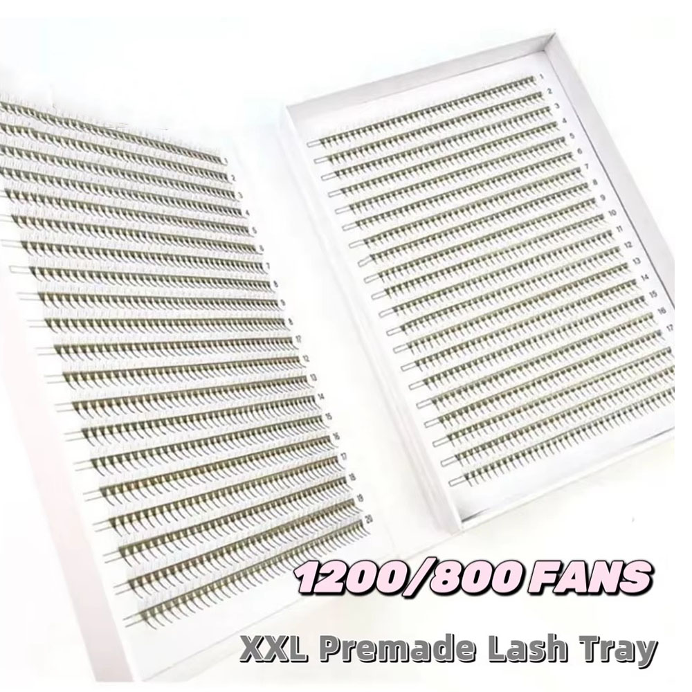 Eyelash Extension Hybrid - 2D-16D 1600/880 ファン PBT ハイブリッド既成ラッシュファンシャープとんがりステム既成ルースファン薄い根元 XL