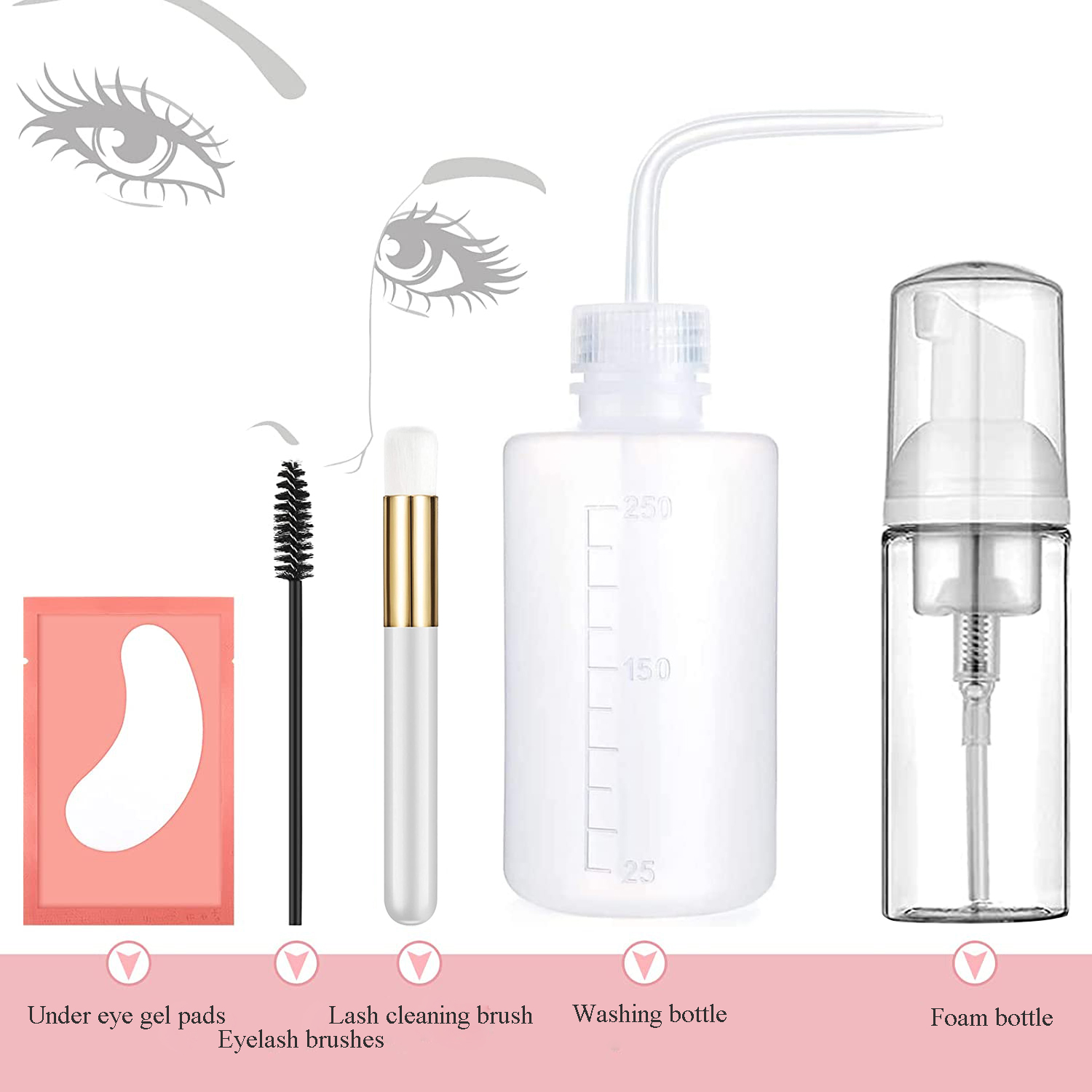 まつげエクステンションクリーニングキットラッシュシャンプーブ - Eyelash Extension Wash Kit のレビューと価格