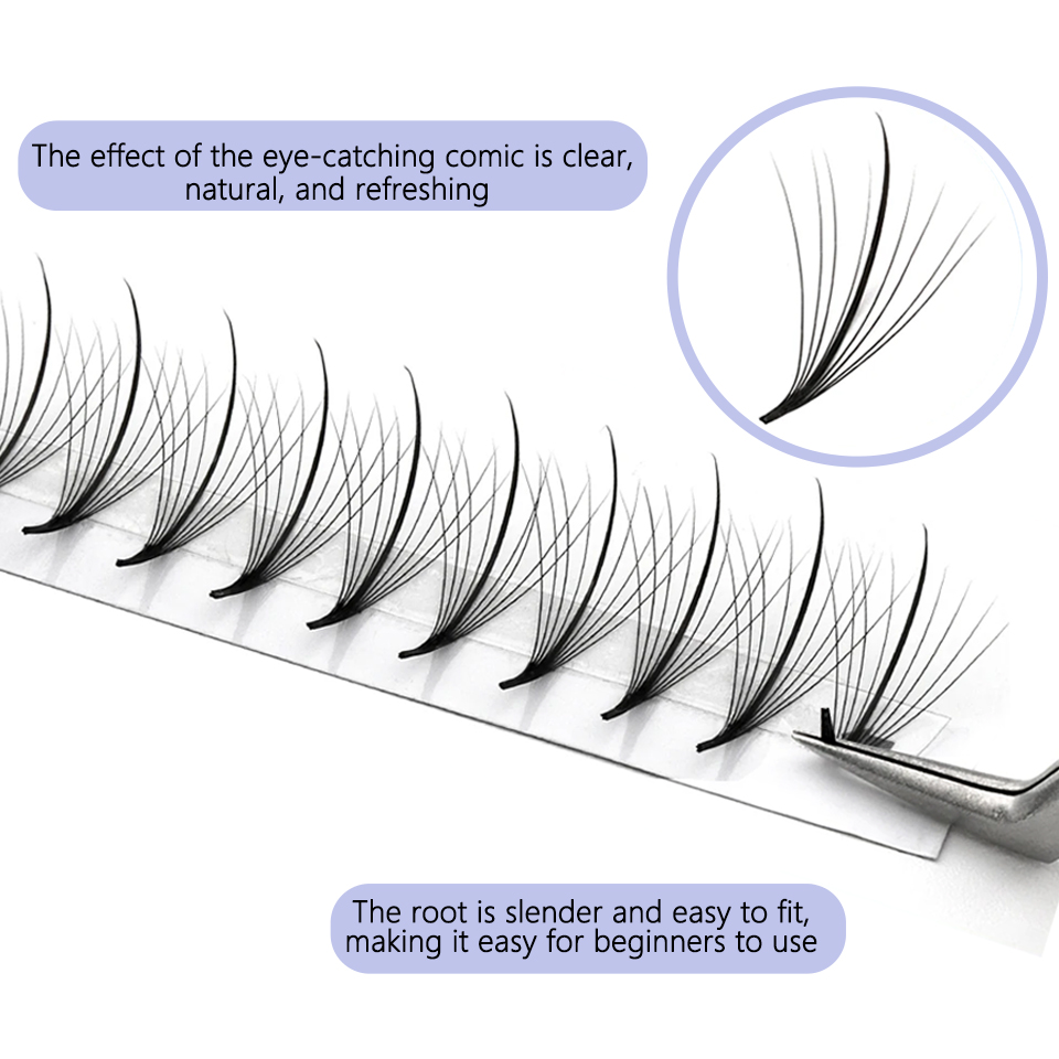Uudd-個々のワイスパイアイまつげエクステ、既製のファン、 - Eyelash Extension Hybrid のレビューと価格
