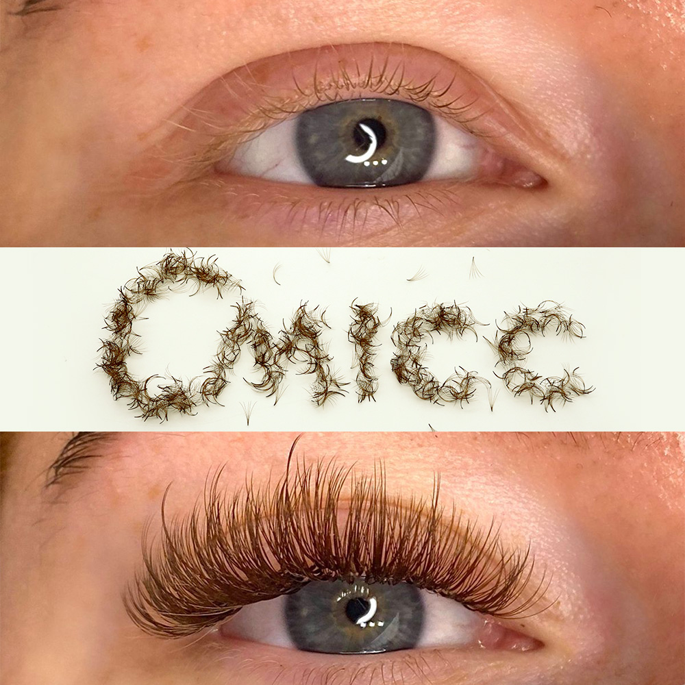 1000本入りPBTハイブリッドブラウン既製ボリュームファン - Eyelash Extension Hybrid のレビューと価格