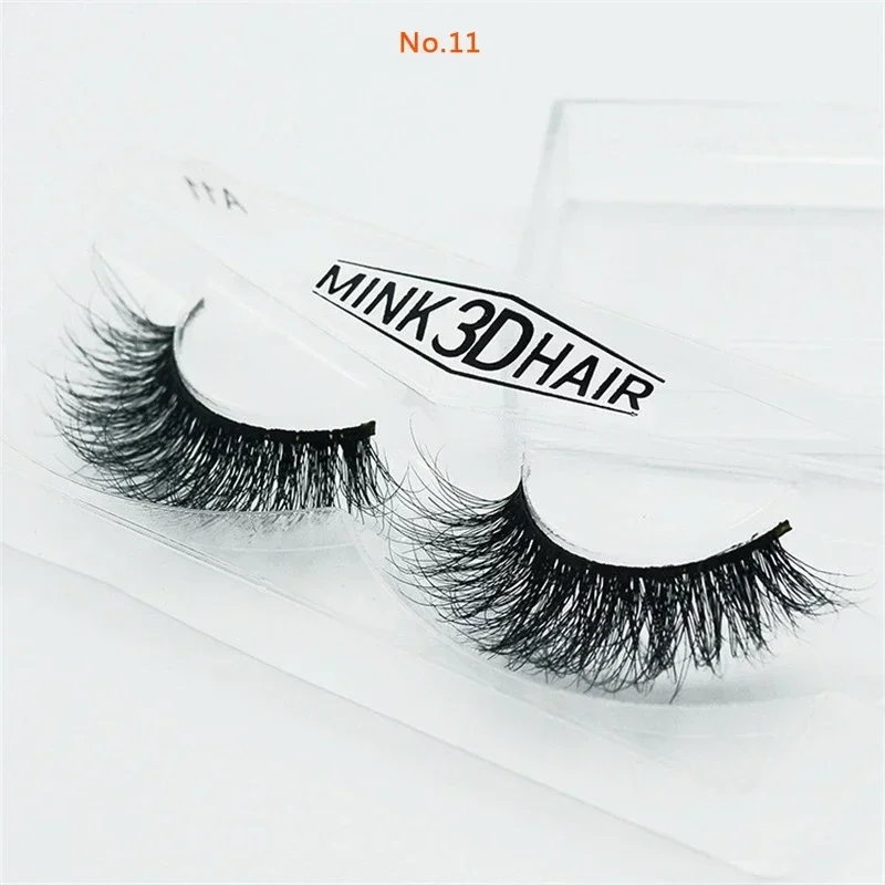 1 ペア 3D ミンクまつげ手作りつけまつげ厚いナチュラルフ - Eyelash Extension No 11 のレビューと価格
