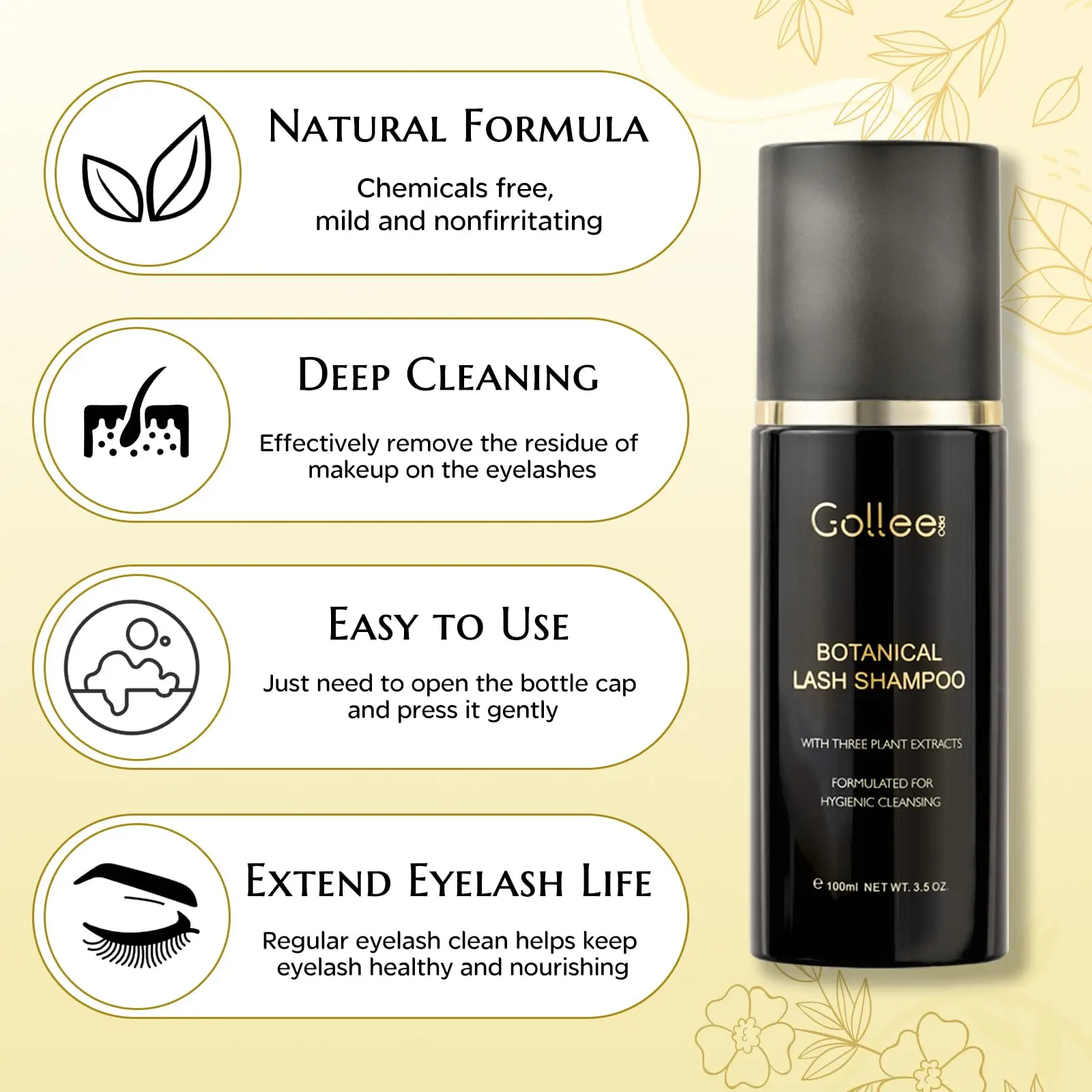 ゴールリー-まつげエクステ用フォームクリーナー,柔らかく刺激 - Eyelash Extension Wash Kit のレビューと価格