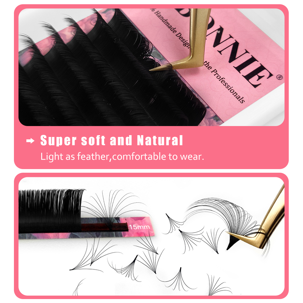 ABONNIE マットブラック簡単ファンまつげカシミヤブルー - Eyelash Extension Hybrid のレビューと価格