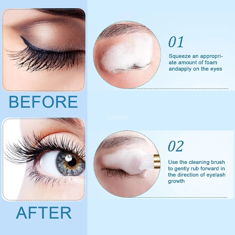まつげエクステリムーバーとフォームブラシセット,刺激物なく, - Eyelash Extension Wash Kit のレビューと価格