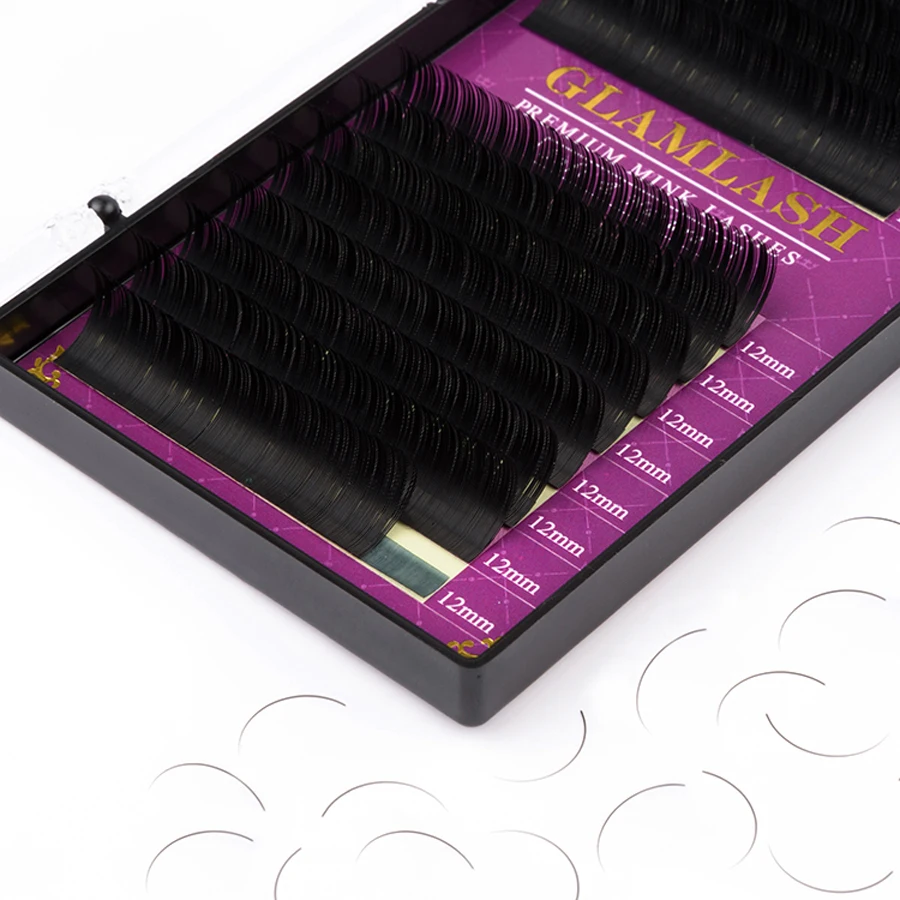 GLAMLASH 卸売 16 行高品質ミンク合成まつげシング - Eyelash Extension Single Lash のレビューと価格